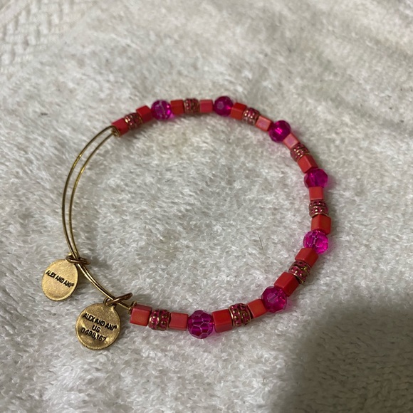 Coral Dragonfruit expandable Bangle Bracelet - Picture 2 of 4